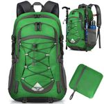 40L Packable Backpack Waterproof Hiking Backpacks Lightweight Outdoor Sport Travel Daypack for Climbing Camping Touring，Grass Green