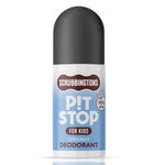 Scrubbingtons Pit Stop Kids Deodorant Natural Roll On For Children, Teens. Made in UK, 98% Natural Ingredients For Sensitive Skin. Paediatrician approved, Aluminium & Alcohol Free, Coconut, 75ml