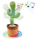 Edencomer Dancing Talking Cactus Toy, Volume Control Singing Cactus Toy, Repeating What You Say, Interactive Toy for Baby Encourage Speech, Birthday Easter Gifts for Kids(Removable Red Scarf)