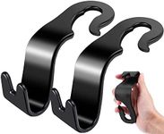 acdokuk 2 Pieces Car Back Seat Headrest Hook Clothes Hanger Car Hook Car Storage Hooks Car Seat Hook for Bags Handbag Organizer Black