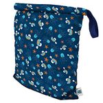 Planet Wise Roll Down Wet Diaper Bag - Large - Navy Sea Friends