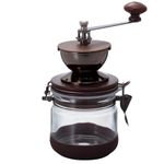 HARIO Ceramic Burr Hand Coffee Grinder Canister Mill,Brown