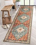 KIMODE Boho Hallway Runner Rug 60 x 210cm, Non Slip Rugs for Bedroom Machine Washable Kitchen Rug Soft Vintage Living Room Rugs Non Shedding Rug for Bedroom, Living Room, Kitchen, Hallway