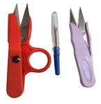 CRAFTSFY New Portable Embroidery Sewing Tool Snips Thrum Thread Cutter Mini Scissors (Multi color) Set of-3 Embroidery Sewing Snips Thread Cutter Scissors Thread Cutter Stitch Unpicker DIY Craft Tool (multi 9)