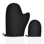 LOPHE Self Tanning Mitt Applicator, Black Double Sided Self Tanning Gloves with Thumb, Washable and Reusable Self Tan Mitt for Self Tanners Lotion Mousse Creams