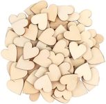 Giantree 100 Pcs 0.8Inch Wooden Hearts for Crafts, Wood Heart Cutouts, Unfinished Blank Wooden Hearts Shapes, Wood Slices Tags for Valentine's Day Christmas Wedding Party DIY Ornaments (2CM/0.8IN)