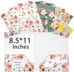Ospelelf Folders with Pockets, Waterproof Plastic Folder with Two Fixed Corner Tabs and 2 Pockets Includes Business Card Slot, Includes Sticker, Fits 3 Ring Binder Holds 11" x 8.5", 6-Pack