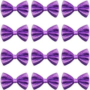 Man of Men Bowtie - Sequin - Purple - 12pk
