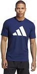 adidas Performance Train Essentials Feelready Logo Men's Training T-Shirt, Dark Blue/White, Large