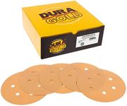 Dura-Gold Premium 1500 Grit 6" Gold Sandpaper Discs, 6 Hole Pattern Dustless, Box of 24 - Hook & Loop Backing for DA Sander, Detailing Finishing Color Sanding Automotive Paint, Woodworking Wood, Metal