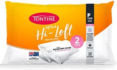 Tontine Hi-Loft Gusset Sleeping Pillow Cushion Rectangle Home Bedding White-2PK