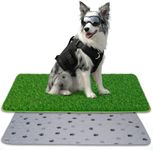 SSRIVER 2-in-1 Artificial Grass & Reusable Puppy Pad Set - 60x90cm Fake Grass Pee Pad for Dogs Potty Training Litter Box for Indoor/Outdoor
