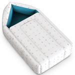 CHERILO 3 in 1 Baby Bed, Sleeping Bag & Carry Nest, Cotton Baby Bedding for New Born & Infant, Portable Bassinet, for Baby Carrying & Unisex Baby Sleeping Bed, 0M+ (White Abstract)