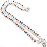 Jewar Mandi Anklet Silver Plated Ad Cz Multi-Color Stones Traditional Indian Payal Jewelry for Women & Girls (Multi-Color)