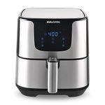 Kalorik Digital Air Fryer Pro 5.3 Quart Oilless Air Fryer XL, 8 Smart Presets, 4 Cooking Functions, Easy Touchscreen Controls, Nonstick Dishwasher Safe Basket, Extra Large for Family Size Meals, 1700W, Stainless Steel