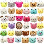 36 PCS Mini Animal Plush Toys Set Cute Small Animal Stuffed Toy Keychain for Party Favors Keychain Ornament for Goody Bag Carnival Birthday Party Classroom Prizes