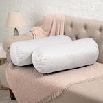 Wakefit Bolster Pillow Set of 2 | Premium Cylindrical Support for Side Sleepers | Hypoallergenic, Breathable, and Washable - White