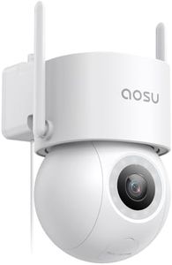 AOSU 3K Wired Security Camera Outdoor - Smart 24/7 Recording WiFi Camera for Home Security w/Sound Light Alerts, 360° View, Auto-Tracking, Camara de Seguridad para Casa (2.4Ghz WiFi Only)