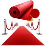 Sidneez 2.2 x 16.4 Feet 500 GSM Thickness Red Carpet Runner for Party - Extra-Thick Non-Slip Felt Rug Party Decorations - Wedding Ceremony Aisle Runner, Hollywood Oscars Grammy Event Runway