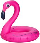 Bramble - Large Bright Pink Flamingo Ring Float 116x96cm, Pool Toy Rubber Ring For Swimming Pool Outdoor Party Adults or Kids