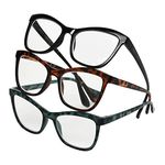 Betsey Johnson Women's Telcroc Way Reading Glasses, Black, Tortoise, Teal Tortoise, 52 mm + 2