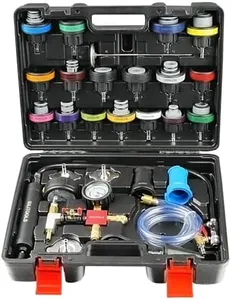 BILITOOLS Radiator Coolant Pressure Tester & Vacuum Refill Kit, 28-Piece Universal Cooling System Radiator Leak Tester & Refiller