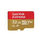 SanDisk 32GB Extreme microSDHC UHS-I Memory Card with Adapter - C10, U3, V30, 4K, A1, Micro SD - SDSQXAF-032G-GN6MA, Red/Gold