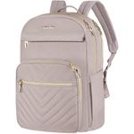 VANKEAN Laptop Backpack for Women Men Work Laptop Bag Fashion, Daypacks for College, Business (Light Dusty Pink, 15.6 Inch)