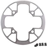 UPANBIKE Montain Bike Chainring Guard 104 BCD Aluminum Alloy Chain Ring Protector Cover for 32~34T 36~38T 40~42T Chainring Sprockets (40T-42T, Silver)