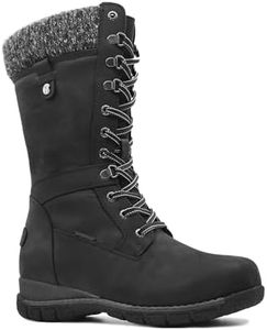 Comfy Moda Women's Mid-Calf Waterproof Fur Lined Winter Snow Boots Storm (12(M) US, Black)