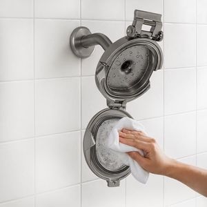 Shower Clear Patented Open Clean Design Shower Head - The World’s Only Cleanable Shower Head to Reduce Moisture & Buildup, High Pressure Flow, Universal Fit - Nickel- 5.5 inches