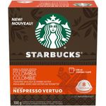 Starbucks By Nespresso Single Origin Columbia Coffee Pods, Medium Roast, Nespresso Vertuo Line Compatible Capsules, 8 Coffee Pods