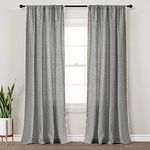 Lush Decor Boho Coastal Horizontal Ticking Stripe Tassel Window Curtain Panel Pair, 52" W x 84" L, Black