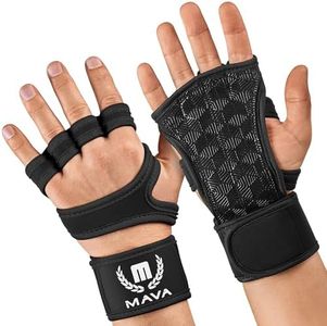 (X-Small, Black) - Mava Sports Cross Training Gloves with Wrist Support for Fitness, WOD, Weightlifting, Gym Workout & Powerlifting - Silicone Padding, no Calluses - Men & Women, Strong Grip