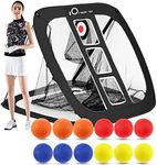 Pop Up Golf Chipping Pitching Practice Net Black Set, for Men, Outdoor Indoor Backyard Target Accessories Swing Tool with 12 Pack Foam Practice Balls