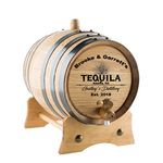 Personalized Tequila Oak Barrel | Custom Engraved American White Oak Aging Barrel - Age your own Tequila, Whiskey, Rum, Wine, Beer, Vinegar... (2 Liters)