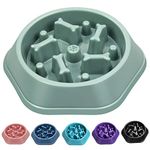 UPSKY Slow Feeder Dog Bowl Anti-Chocking Slower Feeding Dog Puzzle Bowl, Interactive Bloat Stop Dog Food Bowl Dishes Non-Slide Dog Lick Treat Bowl for Small Medium Dogs (Green)