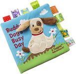 Taggies Touch & Feel Soft Cloth Book with Crinkle Paper and Squeaker, Buddy Dog