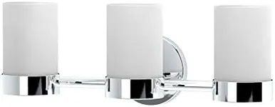 Gatco 1636 Glam Triple Sconce Chrome | Wall Mounted 19.50" W 3- Light Bathroom Vanity Lighting Fixture with Frosted Glass Shades