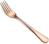 WYT Rose Gold Dinner Forks Set of 8, Stainless Steel Rose Golden 8-Piece Silverware Dinner Fork Set, Modern Flatware Cutlery Forks, Mirror Polished, Dishwasher Safe (8-Inches)