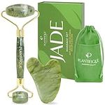 Jade Roller and Gua Sha Set for Women - Anti Aging Jade Face Roller and Gua Sha Facial Tools for Face, Eyes, Neck Lifting - Rollers & GuaSha Face Massager Sculpting Beauty Skin Care by Plantifique