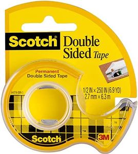 Scotch Double Sided Tape with Dispenser, Narrow Width, Engineered for Holding, 12.7mm x 6.35m (136)