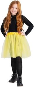 Dress Up America Tutu for Girls - 4 Layered Tulle Ballet Tutu Skirts - Princess Tutu for Children and Toddlers - 15" Tutu Skirt (Yellow)