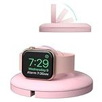 PZOZ Charging Stand for SE Apple Watch Series 8/7/6/5,iWatch Series 4/3/2/1 Smartwatch Desk Charger Storage Dock With Night Stand Mode i Watch Accessories (Not included Apple Watch Charger)(Pink)