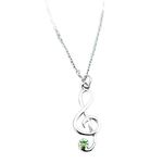 Infinity Collection Music Necklace- Birthstone Treble Clef Jewelry Gift - Music Note-Music Lover Jewelry Gift (August)