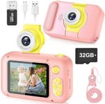 Kids Camera,ARNSSIEN Camera for Kids,2.4in IPS Screen Digital Camera,180°Flip Lens Camera,Children Selfie Camera with Playback Game,Christmas/Birthday Gift for 3 4 5 6 7 8 9 10 Year Old Girl Boy