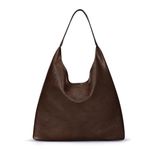 VOSTEVAS Tote Bag Hobo Handbags for Women Soft Vegan Leather Shoulder Bags Slouchy Tote Purses for Work Shopping (Dark Brown)