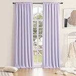 DONREN Patio Door Curtains 96 inch Length, Light Purple Rod Pocket Top Thermal Insulated Blackout Panels Curtain Drapes Sliding Glass Door (Lavender, 60'' Wide, 2 Panels) (DR-GJM-40-LAVENDER-60X96)