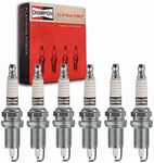 6 pc Champion Platinum Spark Plugs compatible with Jeep TJ 4.0L L6 1997-2006