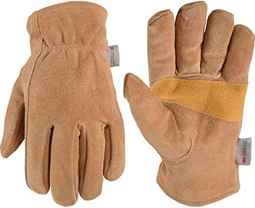 Wells Lamont Men's Insulated Split Cowhide Winter Leather Work Gloves, Large (1080L), Brown